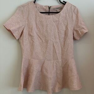 Elegant Pink Lace Women Peplum Top